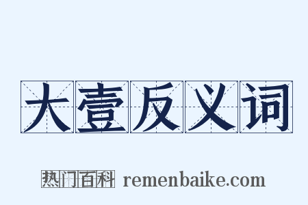 大壹反义词是什么意思的图片